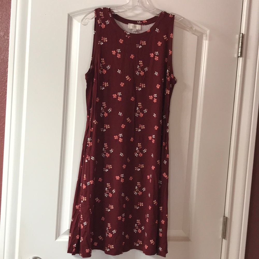 Burgundy dress, Loft brand. Never worn